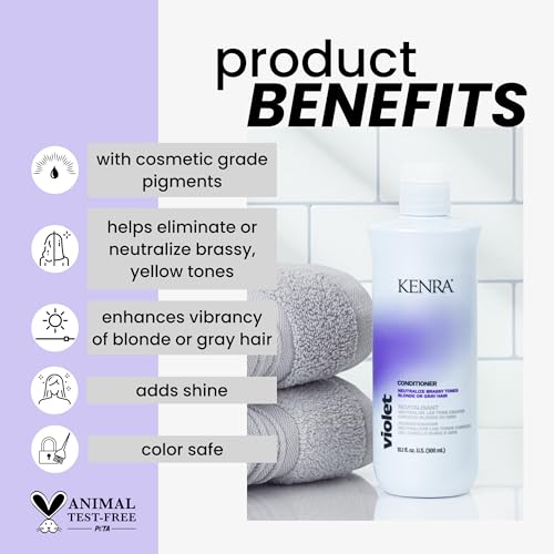 Violet Conditioner | Eliminates Brassy Tones | Purple Pigment + Deposit | Neutralizes Yellow | Moisturizes Processed Hair | Enhances Vibrancy of Blonde or Gray Hair | Color Safe