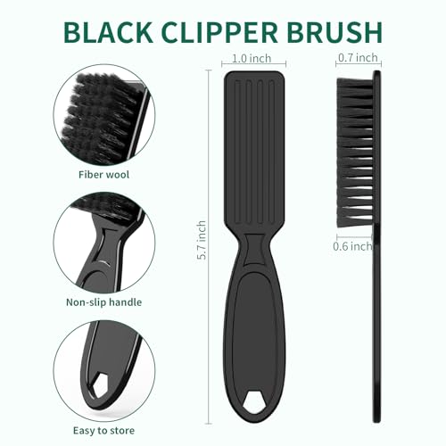 10 Pcs Barber Clipper Cleaning Brush, Barber Accessories Supplies, Blade Trimmer Cleaning Mini Brush Bulk Set Duster Manicure Nylon Brush Hair Styling Tool (Black)