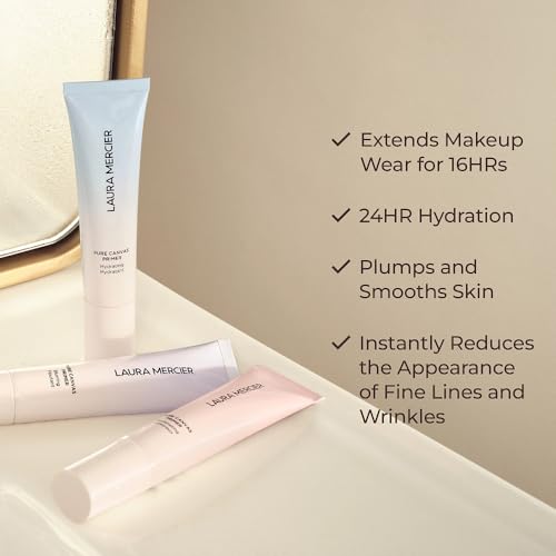 Laura Mercier Pure Canvas Primer, Improves and Extends Wear of Makeup, Hydrating, Blurring and Illuminating Formulas, Natural, Matte, and Radiant Finishes