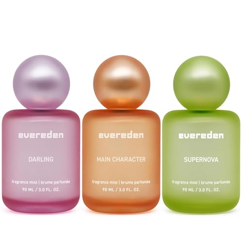 Evereden Fragrance Hair and Body Mist Bundle of 3: Clean & Vegan Collectible Hair and Body Spray for Teen Girls Set - Amplify Your Self-Expression with Iconic Scents in Aesthetic Bottles