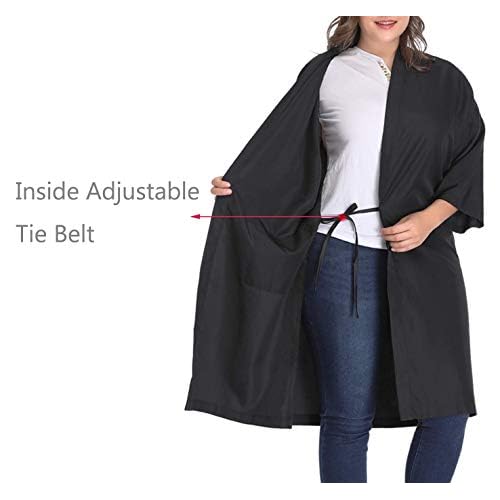 PERFEHAIR Salon Robes Smock for Clients, Pack of 8, Hair Salon Client Gown Cape, Black