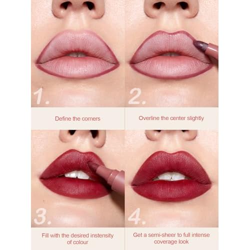 SHEGLAM Love Stained Lip Tint Marker Matte Red Lip Stain Pen Highly Pigmented Long-Lasting Lip Liner Contour Tint Lip Makeup-Bright Side