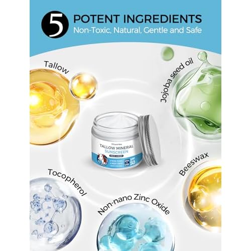 Organic Beef Tallow Sunscreen-SPF 50 with Zinc Oxide,Non-Toxic 2-in-1 Moisturizer & Mineral Sunblock | Reef Safe, Chemical-Free,Lightweight, Clean Formula for Sensitive Skin-1.