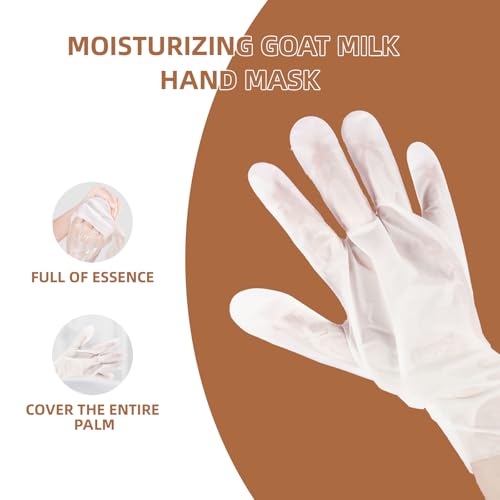 Mositurizing Hand Masks with Goat Milk,Hydrating Hand Glove for Dry Cracked Hands, Home Spa Hand Mask Gloves for Soft and Smooth Touch Skin£¨6Pack£©
