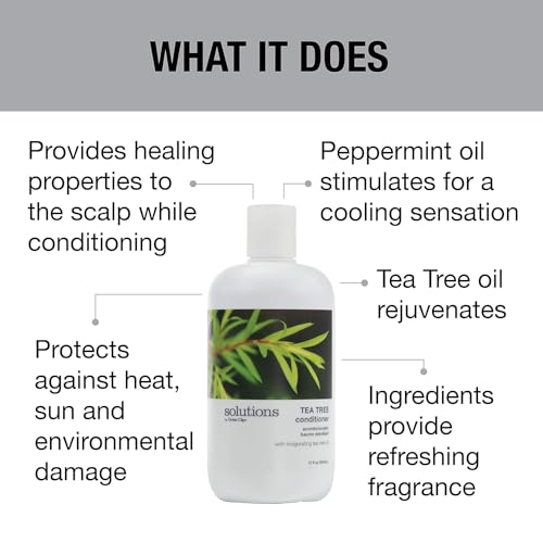GREAT CLIPS Solutions Tea Tree Conditioner 32 fl oz | Tea Tree and Peppermint Oils | Detangle and Condition | For All Hair Types