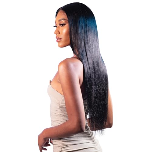 Shake-N-Go Virgin Remy Hair Weave Glossy 3 Bundles Straight 16" 18" 20" (Color:NATURAL BLACK)