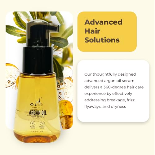HerStyler Advanced Argan Oil Hair Serum for Women - Anti Frizz Serum for Hair - for Frizzy, Dry and Damaged Hair - Nourishing - 2.36 Fl Oz / 70 Ml - Pack of 2