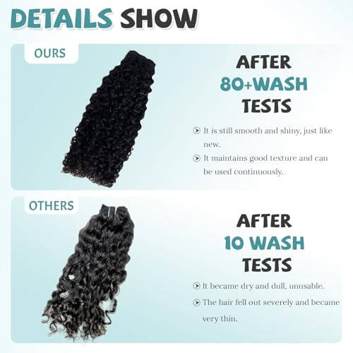 Human Hair Bundles 14 16 18 Inch 3 Bundles Unprocessed Messy Burmese Curly Raw Hair Extension Real Human Hair 15A Natural Color Water Wave Human Hair Weft Extensions Full Ends