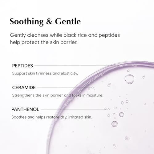 MIDHA Gentle Cleansing Oil with black rice & peptides,5.07fl.oz/150ml,Deep cleansing, Skin barrier support, Nourishing cleansing oil, Gentle Daily Cleanser, Moisture-locking cleanser