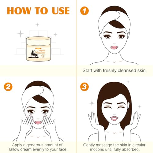 Beef Tallow for Skin - Tallow and Honey Balm for Face - 100% Grass-Fed Beef Tallow, Honey & Beeswax, Deep Hydration for Dry & Aging Skin, Natural Barrier, Nourishing Moisturizer