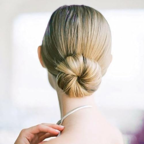 2 Pcs Hair Bun Maker for Women, Non-Slip Bun Updo Curler, Sponge Hair Bun Shaper, Hair Styling Accessories for Long Thin Straight Wavy Hair (Brown)