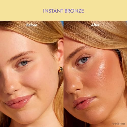 Isle of Paradise Sunny Serum - Bronzing Serum with Squalane, Niacinamide, and Jojoba Oil - 4-in-1 Instant Self Tan Primer, Base, Highlighter, and Body Bronzer - 1.01 fl. Oz