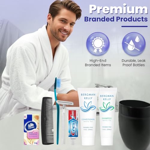 Trektote Bulk Hygiene Kit For Men And Women ? (5 Pack) 8 Piece Set Of Travel Size Toiletries, TSA Compliant, Bulk Travel Essentials, Includes Shampoo And Conditioner, Body Wash, Toiletry Bag & More