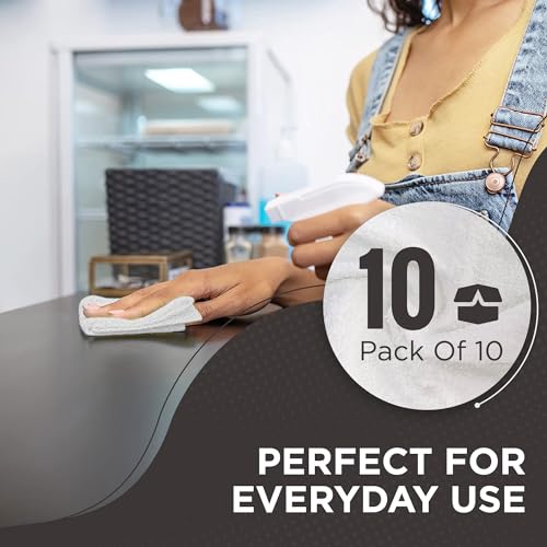 DecorRack 10 Pack 100% Cotton Wash Cloth, Luxurious Soft, 12 x 12 inch Ultra Absorbent, Machine Washable Premium Quality Washcloths, White (10 Pack)