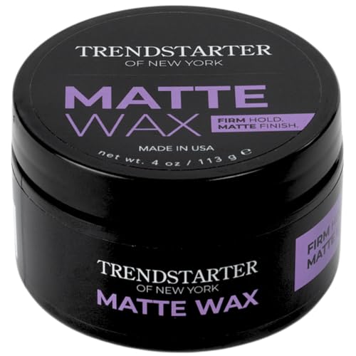 TRENDSTARTER - MATTE WAX (4oz) - Firm Hold - Matte Finish - Water Based All-Day Hold Hair Styling Pomade ? Flake-Free Styling Wax for All Hair Types