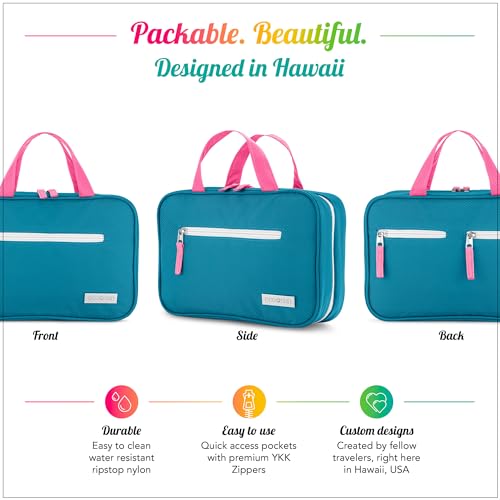 Eco Sun Hanging Travel Toiletry Bag ? Designed in Hawaii ? Water-resistant Travel Organizer for Bathroom Accessories
