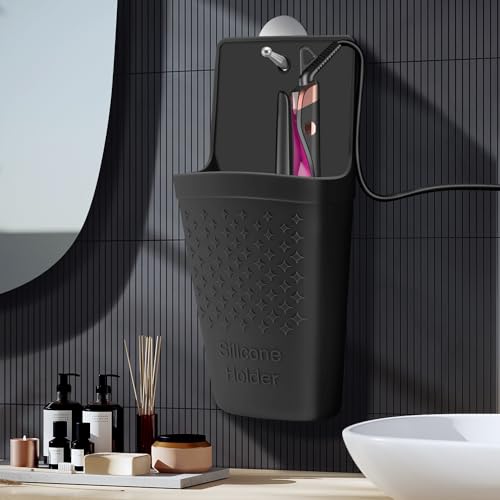 Heat Resistant Silicone Hair Iron Mat and Pouch,Portable Travel Hair Straightener Mat and Holder for Hair Styling Tools.1 Pack.(Black)