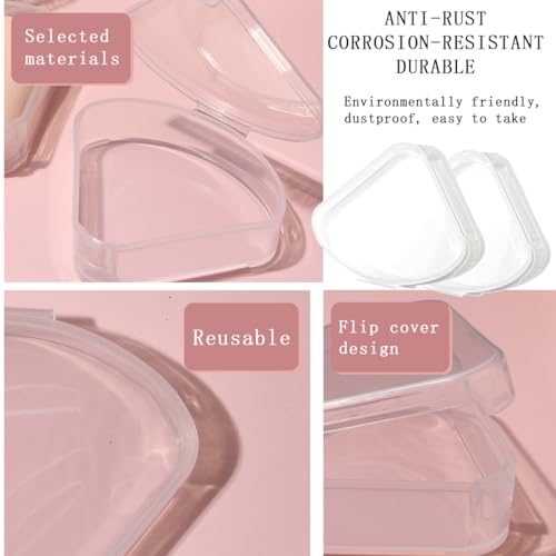 8 PCS Triangle Powder Puffs Holder Cases Clear Makeup Sponge Protective Container Portable Beauty Blender Holder Reusable Dust-Proof Pocket Cosmetic Puff Box for Travel (Transparent)