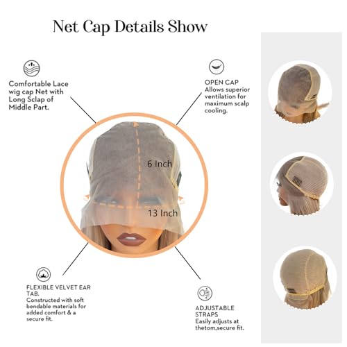 13x6#Ash Blonde Lace Front Wigs Human Hair Pre Plucked 180 Density HD Transparent Straight Lace Frontal Wigs Human Hair for Women,10A Glueless Wigs with Natural Hairline,Champagne Blonde