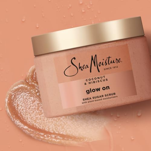 SheaMoisture Shea Sugar Body Scrub For Glowing Radiance Coconut Hibiscus Glowing Radiance Body Scrub With 24h Shea Moisture Nutrients 12 oz