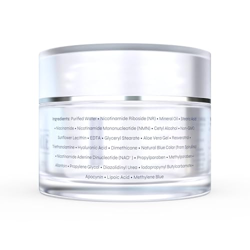 Renue Blue Methylene Blue Face Cream - Liposomal NAD+ Complex and Nutrients for Skin Rejuvenation, Deep Hydration, and Anti-Aging Support