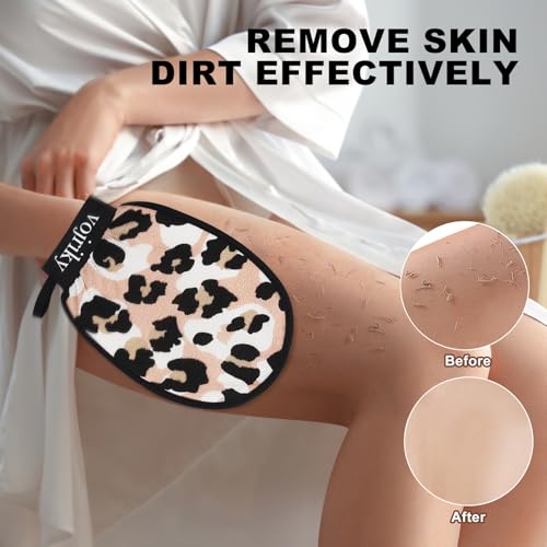 4PCS Durable Body Scrub, Dead Skin Remover & Body Scrubber Exfoliator, Body Exfoliating Gloves for Shower, washcloth exfoliating, exfoliating glove for Smooth Skin