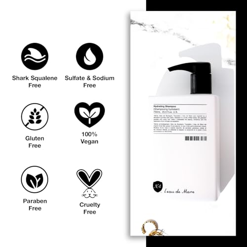 Number 4 Hydrating Shampoo, Shampoo for Women and Men. Sulfate, Gluten, & Paraben Free. Moisturizing & Color Protecting, 25 oz