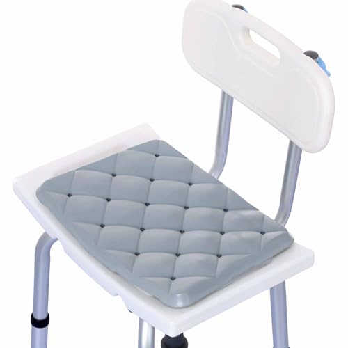 Waterproof Shower Cushion Seat Pad for Bath Bench, Chair, Bathtub, or Walk-in Tub, Non-Slip Foam Bath Seat with Drain Holes, Tailbone Relief Comfort & Support for Seniors, Elderly, Bariatric Chair