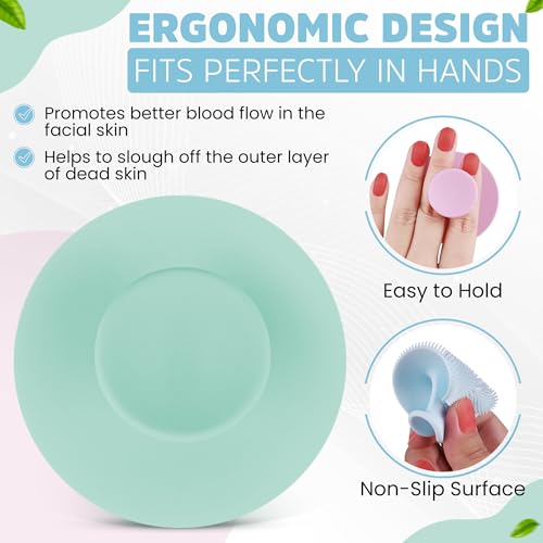 4 PCS Face Scrubber - Premium Silicone Brush and Face Exfoliator Scrubber for Deep Cleansing, Facial Exfoliating, and Pore Cleaning; Ideal Brush for Women and Men, Skin Care Essential