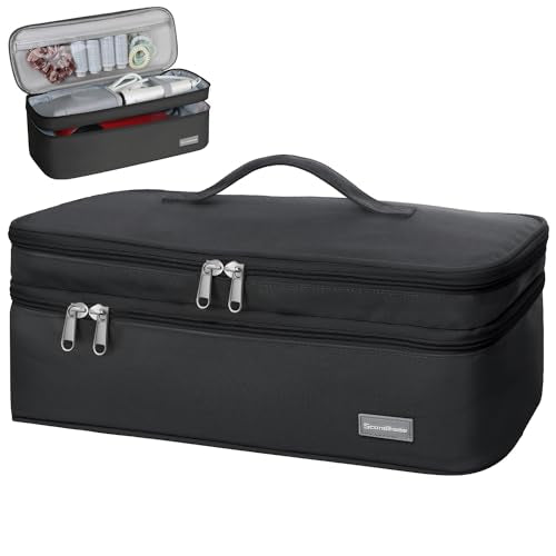 Double-Layer Travel Storage Bag Compatible with Hair Dryer and Attachments, Portable Carrying Case for Hair Dryer Brush/Volumizer/Styler/Hot Tools Scandihome Series