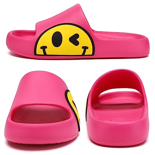 Sandals for Girls and Boys,Mens Slippers Sandals for Women,EVA Anti-Slip Indoor & Outdoor Kids Slippers Smile Face Open Toe Spa Bath Pool Gym House Casual Shower Shoes