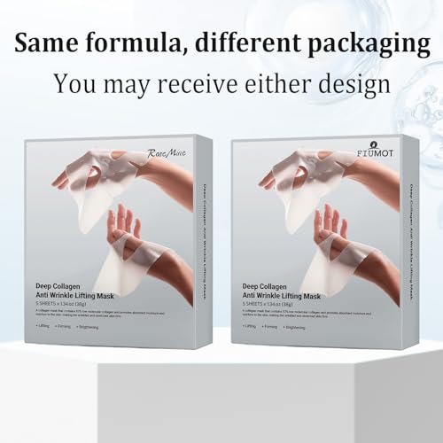 Rosemine Deep Collagen Anti-Wrinkle Lifting Overnight Mask Facial sheet masks with low molecular weight collagen for lifting, firming, and moisturizing 5 Packs