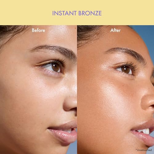 Isle of Paradise Sunny Serum - Bronzing Serum with Squalane, Niacinamide, and Jojoba Oil - 4-in-1 Instant Self Tan Primer, Base, Highlighter, and Body Bronzer - 1.01 fl. Oz