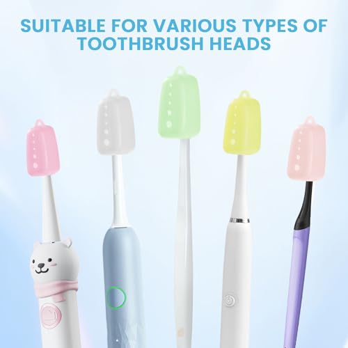 6 Packs Silicone Toothbrush Covers, Tooth Brush Cover Cap for Electric & Manual Toothbrushes, Toothbrush Travel Essentials
