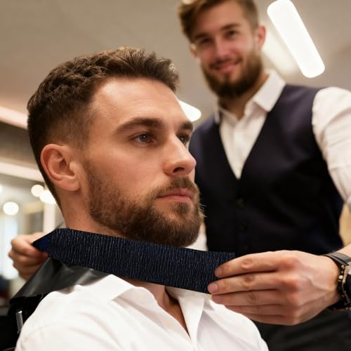 Neck Strips Barber Accessories Professional, Barber Supplies 5 Rolls & 500 Strips, Disposable Barber Neck Strip, Barber Neck Tape for Hair Cutting, Barber Shop Stuff, Black