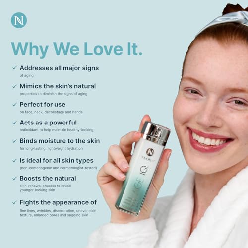 NEORA Age IQ - Day Cream with Bidens Pilosa, Peptides, Vitamin C & Jojoba - Hydrates, Smooths Fine Lines, Supports Radiance for All Skin Types -1 fl.oz.