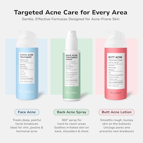 Back & Body Acne Spray Treatment: 2% Salicylic Acid & Tea Tree Oil Bacne Spray for Clear, Soothe & Moisturize - Effective for Men, Women, Teens with Back, Chest, Shoulder, Arm Acne
