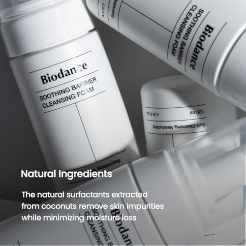 BIODANCE Soothing Barrier Cleansing Foam, Micro Bubble Foam, Gentle & Mild Face Cleanser | 4.06 fl.oz, 120ml