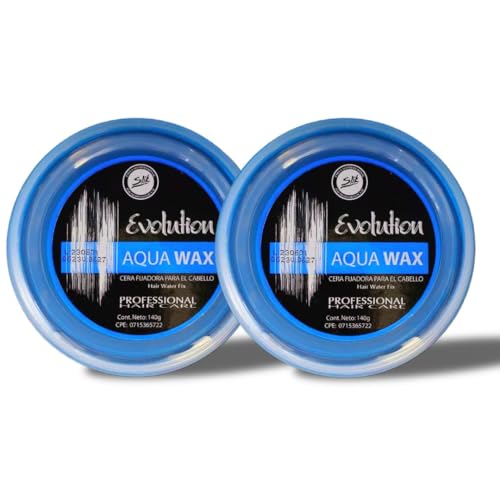 SLIK Aqua Wax Water-Based Hair Styling Wax 140g / 4.9oz - Strong Hold, Frizz Control, Easy Wash Out - Unisex Hair Wax for Men, Women, Teens, and Kids - 2 Packs
