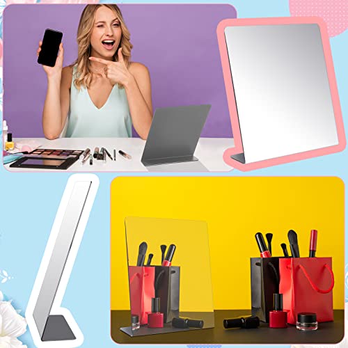 Amyhill 16 Pcs Counter Top Mirror Freestanding Mirror Single Sided Acrylic Desk Glass for Tabletop Bedroom, Office, Bathroom, Dorm, Home (9 x 10 Inch)