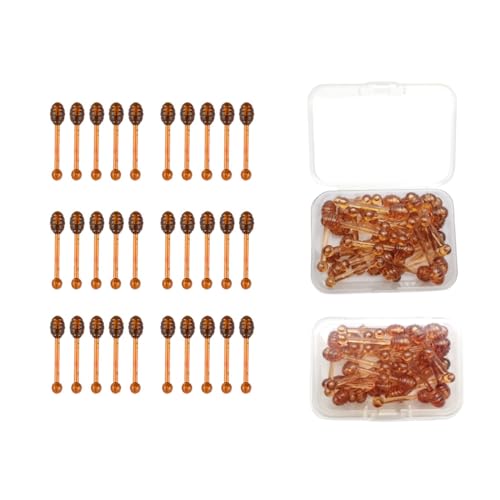 Lip Applicators Stick Lip Balm Applicator with Small White Box Plastics Lip Brush Stick Lip Mask Applicator Lip Balm Honey Jar (30)
