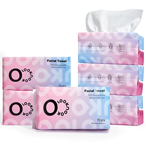 Disposable Face Towel, 50% Thicker, Soft for Sensitive Skin, Multipurpose Cleaning Cloth, 70 Count, 6 pack