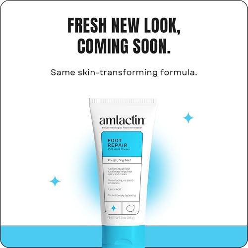 AmLactin Foot Repair Cream - Therapeutic Foot Cream for Dry Cracked Heels and Feet - No-Scrub Exfoliator and Moisturizer with 15% Lactic Acid AHA - 3 oz (Packaging May Vary)?