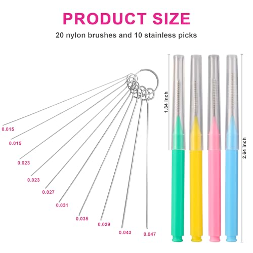 30 Pieces Tiny Brushes for Cleaning Shower Head, Shower Head Nozzle Cleaner Tool Unclogging Small Holes, Cleaning Brushes Picks for Home and Kitchen