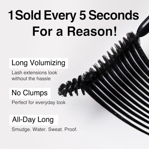 CLIO Kill Lash Superproof Mascara, Waterproof Mascara Black, Lengthening & Lifting for Defined Eyelash, Long-Lasting, Clump & Smudge-Free, for Sensitive Eyes, Korean Makeup Beauty (001 Long Curling)