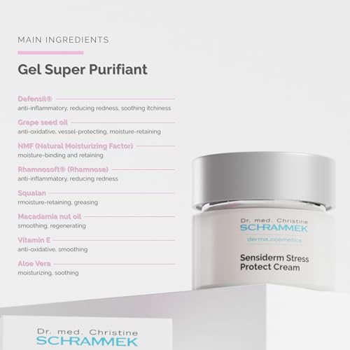 Sensiderm Stress Protect Cream (1.7 fl oz) - for Irritated & Dry Skin - Rich Day & Night Cream - with Panthenol & Aloe Vera - Day Cream - Face Moisturizer - Dr. Schrammek