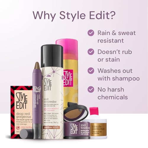 Style Edit Root Concealer Touch Up Spray | Instantly Covers Grey Roots | Professional Salon Quality Cover Up Hair Products for Women |Dark Brown 2 Ounce (Pack of 1)