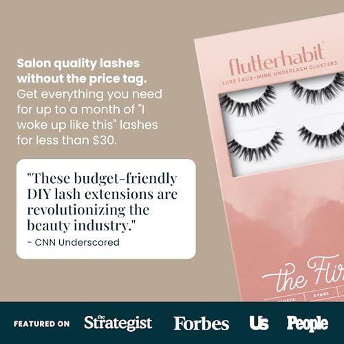 The Flirt Natural Lashes ? Natural Lash Clusters for Women - Salon Quality At Home Eyelashes Extension Kit - 6 Lash Sets - No Lash Glue Included