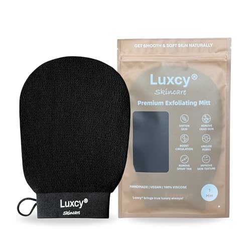 Premium Korean Exfoliating Mitt & Body Scrubber Glove, Viscose Fiber Dead Skin Remover for Smooth, Radiant Skin, Shower Skincare, Keratosis Pilaris Treatment & Self-Tan Prep (1 Pack)