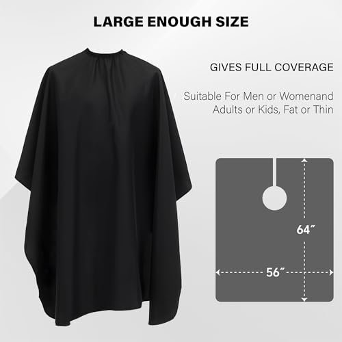 64" x 56" Waterproof Barber Cape for Men ? Adjustable Neck Salon Cape ? Professional Haircut Supplies